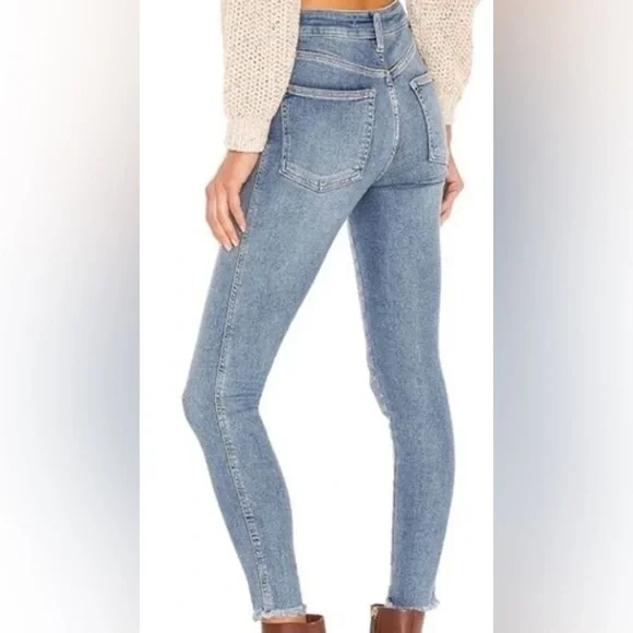 FREE PEOPLE SIERRA HIGH RISE SKINNY JEANS RAW HEM - Picture 9 of 11